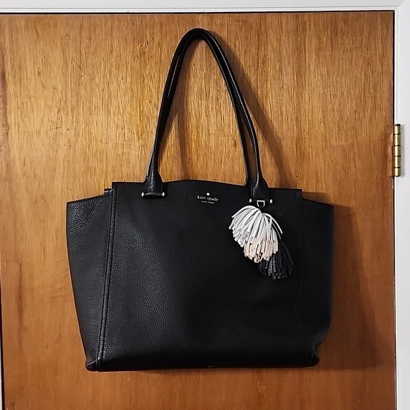 Kate Spade Designer Tote - Black w/ Tassels - Picture 3 of 10
